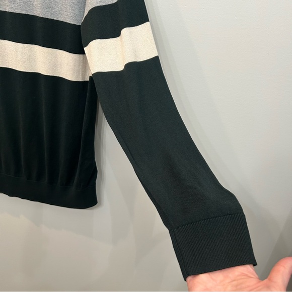 Brooks Brothers Men’s Italian Yarn Silk And Cotton Blend Striped Sweater Size L - Picture 4 of 10